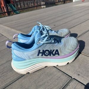 Hoka Light Blue and Mint Running Shoes